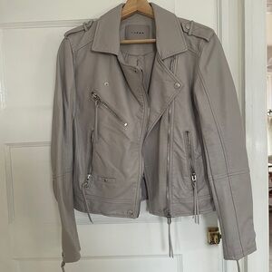 Blank NYC Light Gray vegan Leather Jacket
